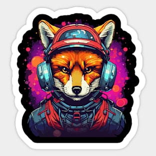 Red Fox Astronaut Sticker